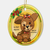 Der Niedliche Welpenhund des Weihnachtsmanns Keramik Ornament (Links)
