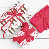 Der Niedliche Whimsical Moose Custom Valentine Day Geschenkpapier Set