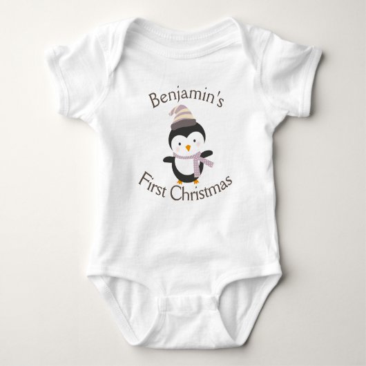 Der Niedliche Winterpinguin für das Baby Baby Strampler (Vorderseite)