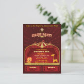 Der niedliche Zirkus des Kindes etikettiert Einladung (Stehend Vorderseite)