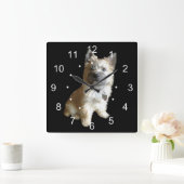 Der Niedlichste Cairn Terrier aller Zeiten! Niedli Quadratische Wanduhr (Zuhause)