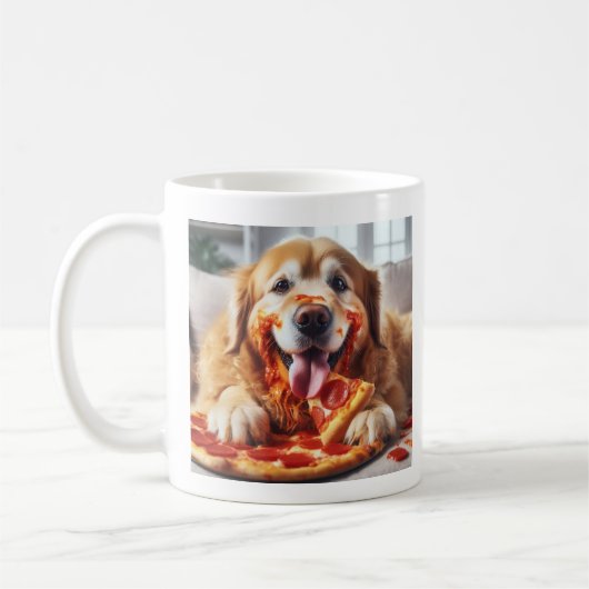 Der niedlichste Hund mit Pizza Kaffeetasse (Links)