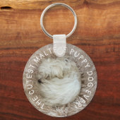 Der Niedlichste maltesische Welpenhund aller Zeite Schlüsselanhänger (Rückseite)