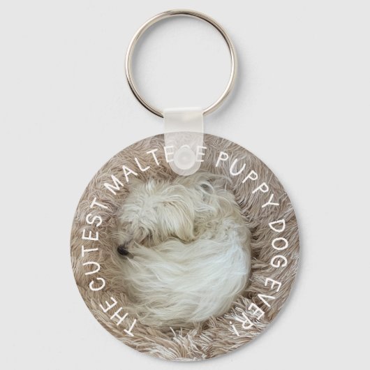 Der Niedlichste maltesische Welpenhund aller Zeite Schlüsselanhänger (Rückseite)