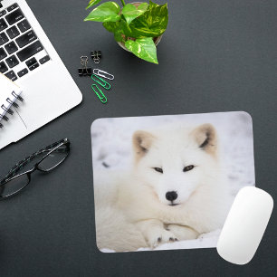 Der niedlichste weiße Polarfuchs, der dich ansieht Mousepad