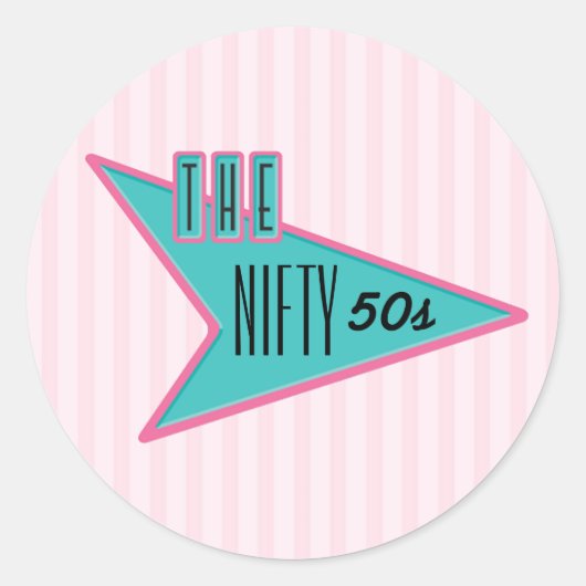 Der Nifty-50er-Sticker Runder Aufkleber (Vorderseite)