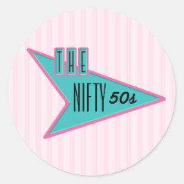 Der Nifty-50er-Sticker Runder Aufkleber