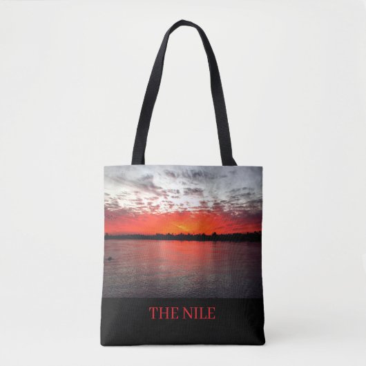 Der Nil, dramatischer Sonnenuntergang. Tasche (Vorderseite)