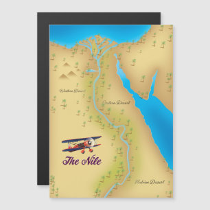 Der Nil im Vintage-Stil alter Kartenposter Magnetkarte