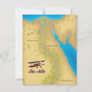 Der Nil im Vintage-Stil altes Kartenposter