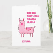 Der No Birthday Drama Llama Karte (Vorderseite)