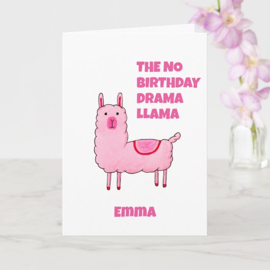 Der No Birthday Drama Llama Karte (Orchidee)