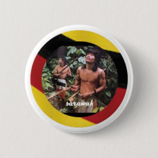 Der nomadische Eingeborene von Borneo-Insel Button (Vorderseite)