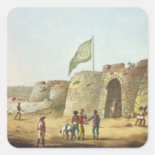 Der Nordeingang in das Fort von Bangalore, Winkel Quadratischer Aufkleber
