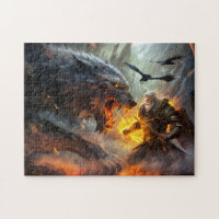 Der nördliche Gott Odin kämpft gegen Wolf Fenris