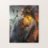 Der nördliche Gott Odin kämpft gegen Wolf Fenris Puzzle (Vertikal)