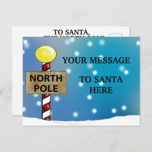 Der Nordpol der Santa Postkarte (Vorne/Hinten)