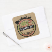 Der Nordpol - Sleigh-Express - Weihnachten Quadratischer Aufkleber (Umschlag)