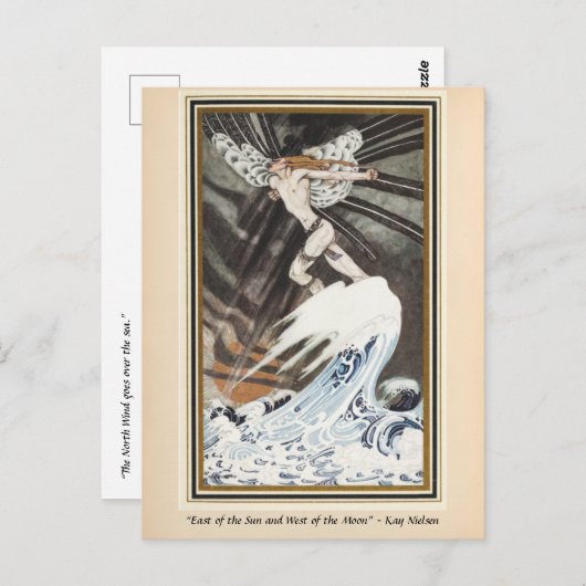 Der Nordwind überquert das Meer Kay Nielsen Postkarte (Vorne/Hinten)