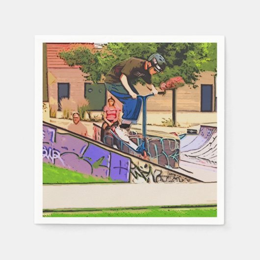 Der Nosedive Landing - Scooter Fahrer Trick Serviette (Vorderseite)