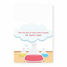 Der Notizblock des Flaschen-Lehrers für