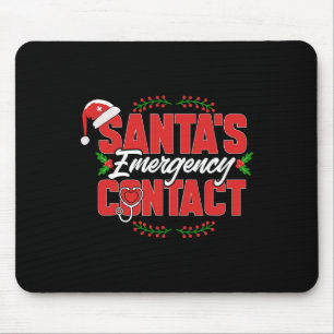 Der Notkontakt des Weihnachtsmanns. Krankenschwest Mousepad