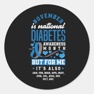 Der November ist der Monat T1d, in dem das nationa Runder Aufkleber