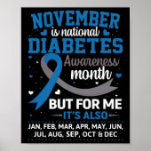 Der November ist Monat blau und grau für Diabetes Poster (Vorne)