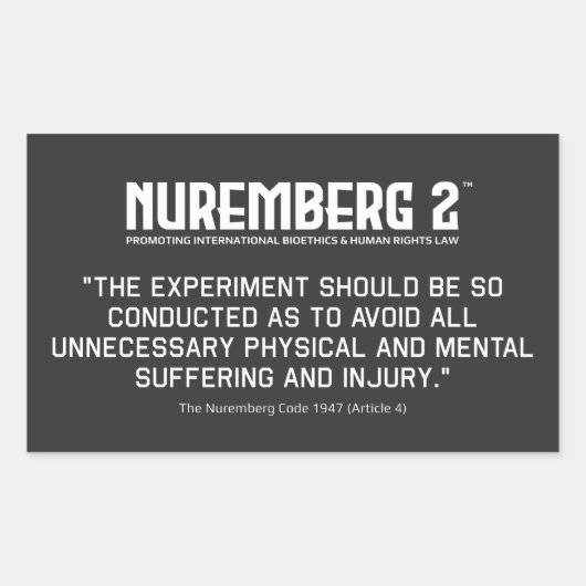 Der Nürnberger Code 1947 A. 4 rechteckige Aufklebe Rechteckiger Aufkleber (Vorderseite)