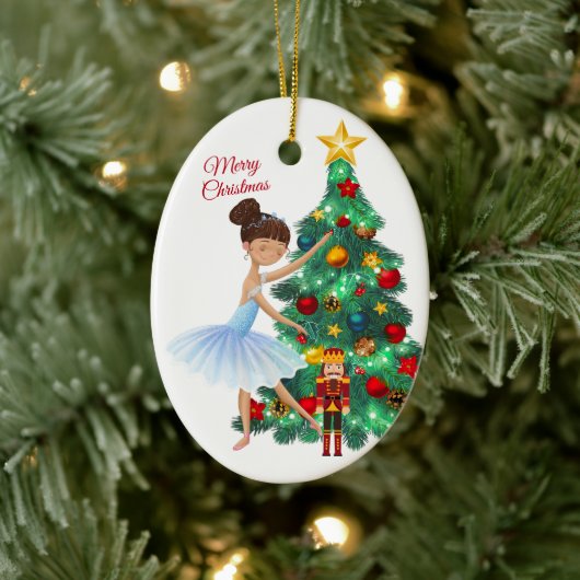 Der Nussknacker Clara und das Nussknacker-Weihnach Keramik Ornament (Baum)