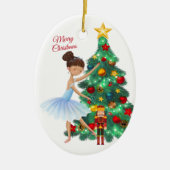 Der Nussknacker Clara und das Nussknacker-Weihnach Keramik Ornament (Vorne)