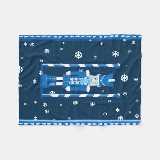 Der Nussknacker im Blau Fleecedecke (Vorderseite (Horizontal))