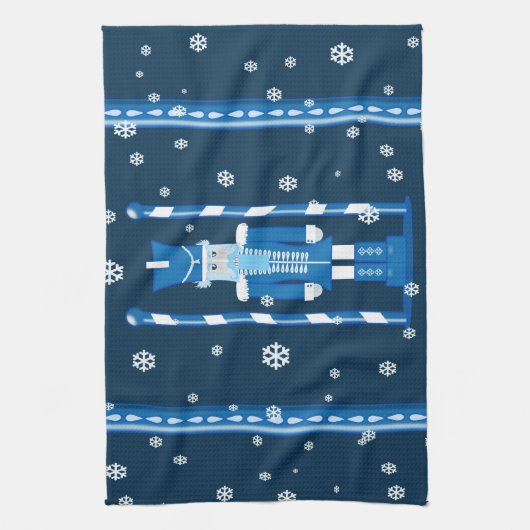 Der Nussknacker im Blau Geschirrtuch (Vertikal)