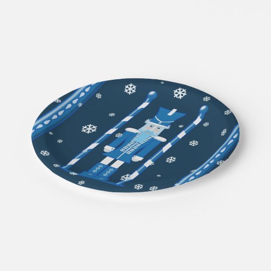 Der Nussknacker im Blau Pappteller (Schrägansicht)