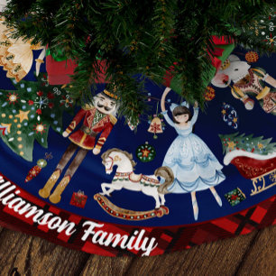 Der Nussknacker Weihnachtsballett Vintage-Wasserfa Polyester Weihnachtsbaumdecke