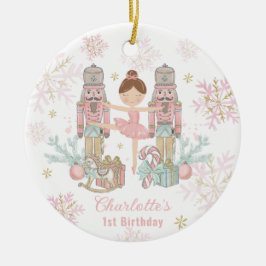 Der Nutcracker Ballett rot Rosa 1. Geburtstag Keramik Ornament
