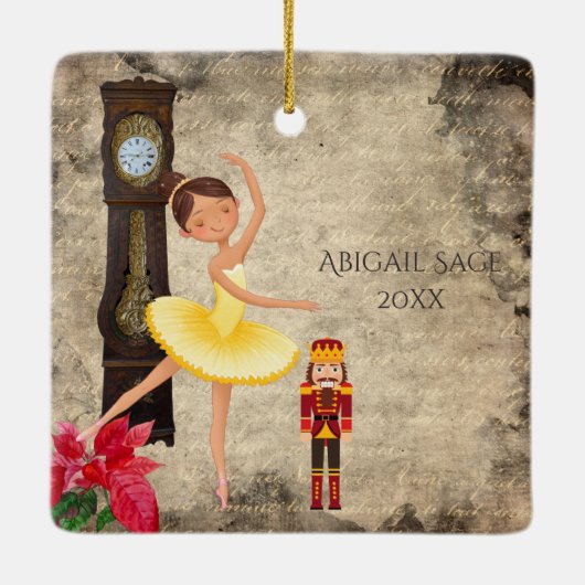 Der Nutcracker Claire und die Nutcracker Weihnacht Keramikornament (Rückseite)