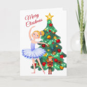Der Nutcracker Clara Ballerina Weihnachtsballett Feiertagskarte (Vorderseite)