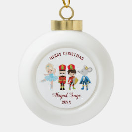 Der Nutcracker, Clara, Mouse King Christmas Keramik Kugel-Ornament