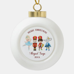 Der Nutcracker, Clara, Mouse King Christmas Keramik Kugel-Ornament