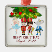 Der Nutcracker, Clara, Mouse King Christmas Ornament Aus Metall (Vorne)