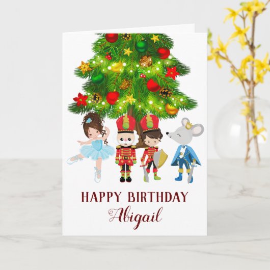 Der Nutcracker, Clara, Soldat Ballet zum Geburtsta Karte (Gelbe Blume)