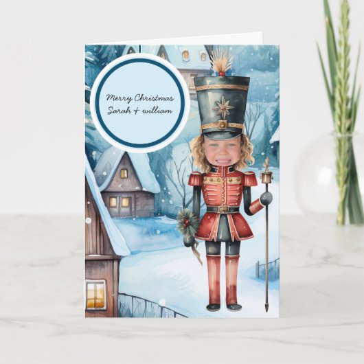 Der Nutcracker "ersetzen Sie das Gesicht" Weihnach Karte (Vorderseite)