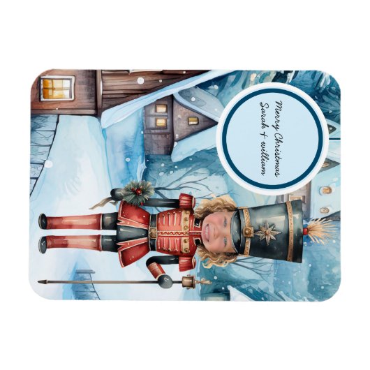 Der Nutcracker "ersetzen Sie das Gesicht" Weihnach Magnet (Horizontal)