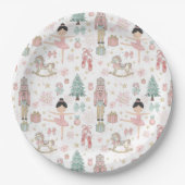 Der Nutcracker Pink Weihnachtsballett 1. Geburtsta Pappteller (Vorderseite)