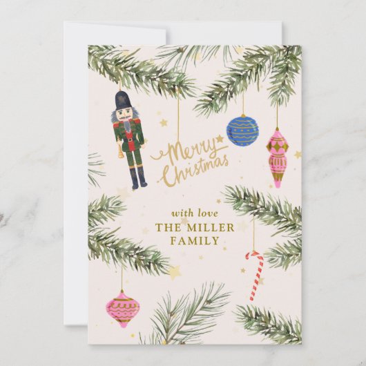 Der Nutcracker, rosa Feiertagskarte (Vorderseite)