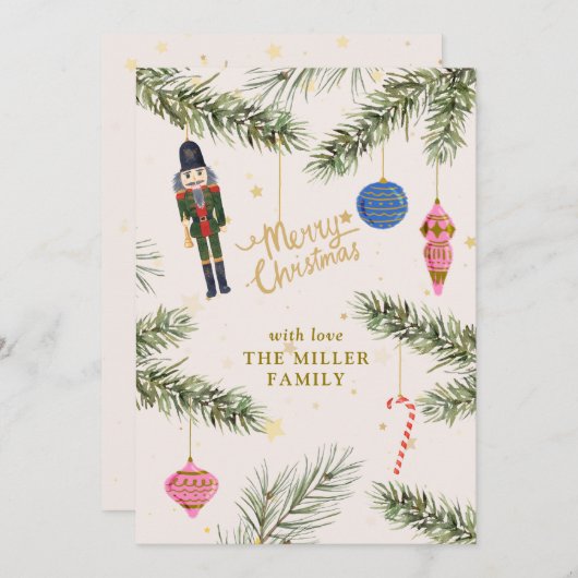 Der Nutcracker, rosa Feiertagskarte (Vorne/Hinten)