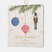 Der Nutcracker, rosa Keramikornament (Links)