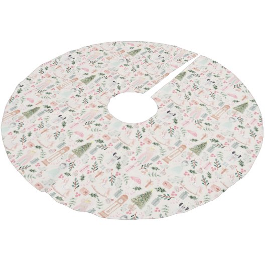 Der Nutcracker Wasserfarbenurlaub Pinushed Polyest Polyester Weihnachtsbaumdecke (Schrägansicht)