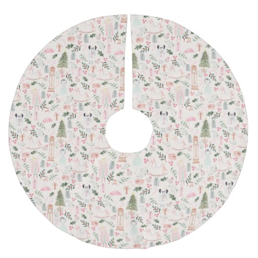 Der Nutcracker Wasserfarbenurlaub Pinushed Polyest Polyester Weihnachtsbaumdecke (Vorderseite)